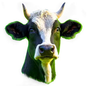 Cow Head On Green Background PNG 06212024 PNG