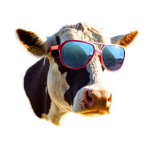 Cow Head With Sunglasses PNG Jnt PNG