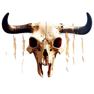 Cow Skull With Fire PNG Jkx