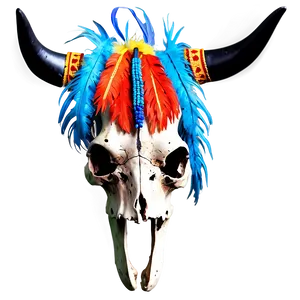 Cow Skull With Indian Headdress PNG Ajo63 PNG