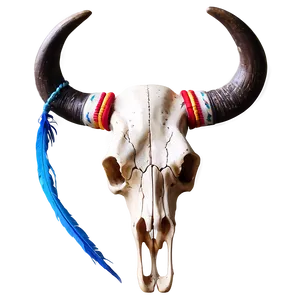 Cow Skull With Indian Headdress PNG Nts PNG