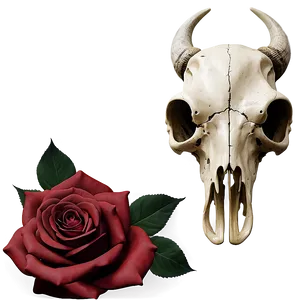 Cow Skull With Roses Png Tng85 PNG image