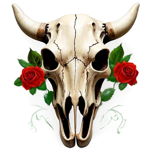 Cow Skull With Roses Png Www PNG image