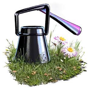 Cowbell In Lush Grass PNG 06132024