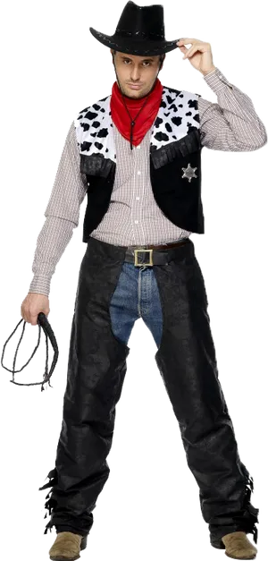 Cowboy Costume Pose PNG image