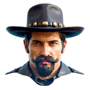 Cowboy Gunslinger Mustache PNG Xrk