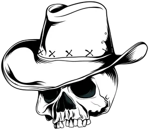 Cowboy Hat Skull Graphic PNG image