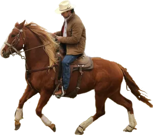Cowboy Horseback Riding PNG image