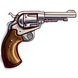 Cowboy Revolver Clipart PNG 05242024