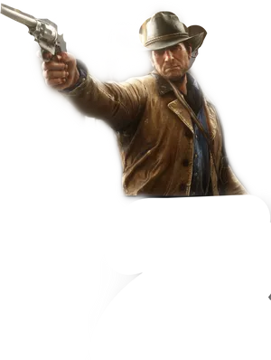 Cowboy With Revolver Red Dead Redemption PNG image