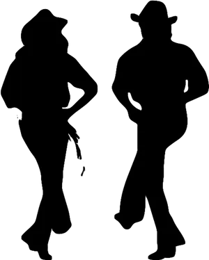 Cowboyand Cowgirl Silhouettes PNG