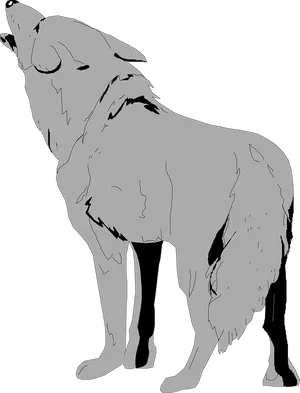Coyote Howling Silhouette PNG image