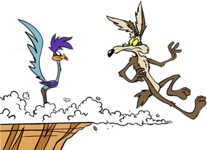 Coyote Roadrunner Cliff Chase PNG image