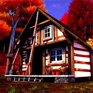 Cozy Autumn Cabin Png 79 PNG image