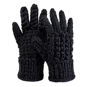 Cozy Black Knit Gloves Png 72 PNG image