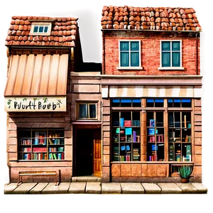 Cozy Bookshop Building PNG 59