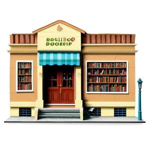 Cozy Bookshop Building PNG Chb34