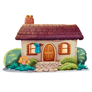 Cozy Cartoon Cottage PNG Dct90 PNG