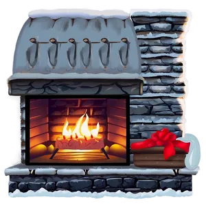 Cozy Christmas Eve Fireplace PNG 06252024