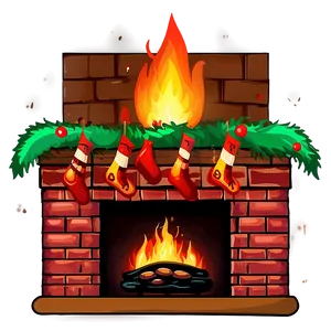 Cozy Christmas Eve Fireplace PNG 06252024