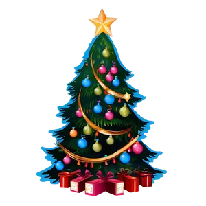 Cozy Christmas Tree Silhouette PNG 06132024 PNG