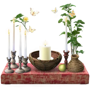Cozy Cottagecore Altar PNG Fje PNG