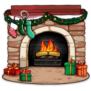 Cozy Happy Holidays Fireplace PNG Huy