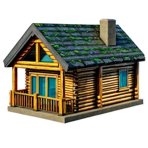 Cozy Log Cabin Retreat PNG 06122024 PNG