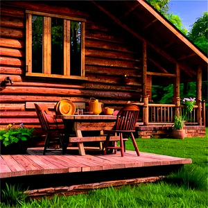 Cozy Log Cabin Retreat PNG Ybp3 PNG