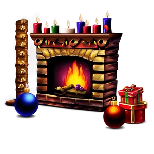 Cozy Merry Christmas Fireplace Png Rpm27 PNG image