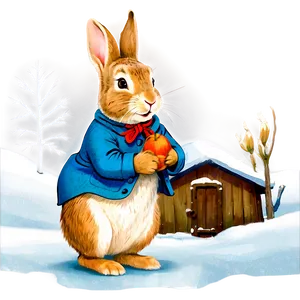 Cozy Peter Rabbit Winter Scene Png 06262024 PNG image