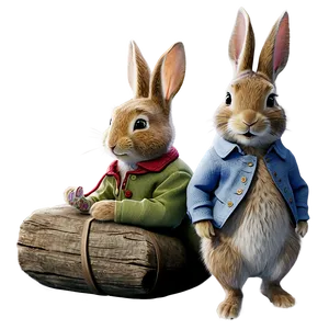 Cozy Peter Rabbit Winter Scene PNG 06262024 PNG