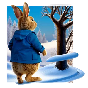 Cozy Peter Rabbit Winter Scene PNG Ceo PNG