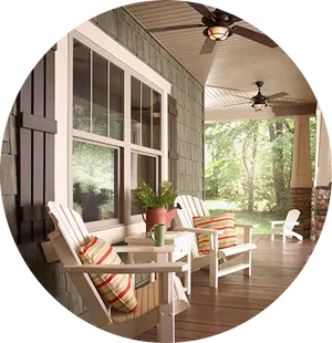 Cozy Porch View Through Window
