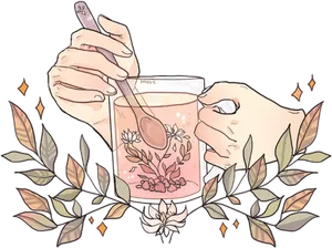 Cozy Tea Time Illustration PNG image