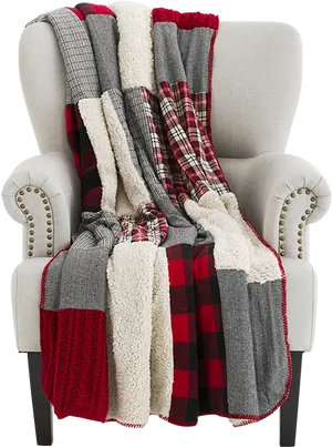Cozy Throw Blanketson Armchair PNG image