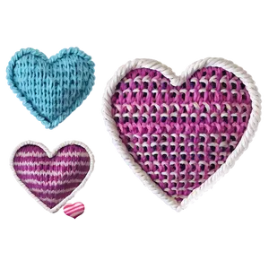 Cozy Valentine's Day Knitted Hearts PNG 06202024 PNG