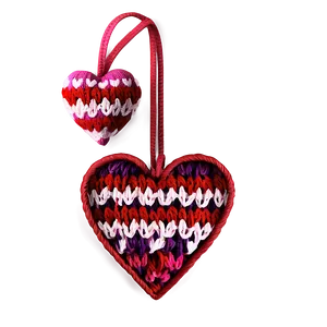 Cozy Valentine's Day Knitted Hearts Png 31 PNG image