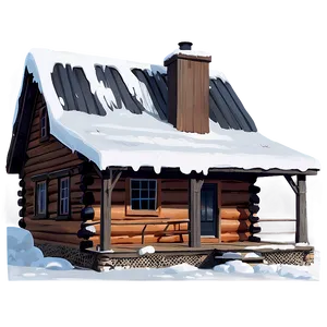 Cozy Winter Cabin Illustration PNG 05212024