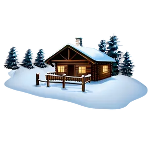 Cozy Winter Cabin PNG Mpm13