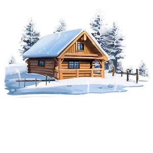 Cozy Winter Cabin PNG Wvb