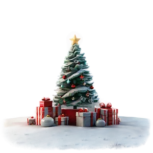 Cozy Xmas Tree Scene Png 06292024 PNG image