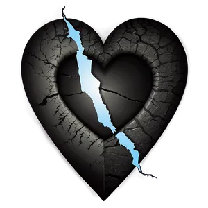 Cracked Black Heart Illustration Png 06252024 PNG image