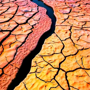 Cracked Dry Riverbed PNG 05042024 PNG
