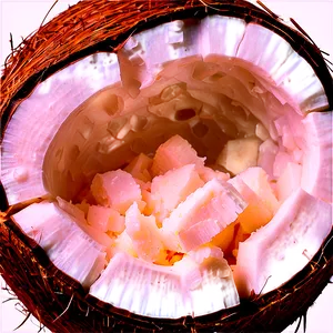 Cracked Open Coconut PNG 05242024
