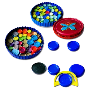 Craft Bottle Cap Assortment Png Low PNG image