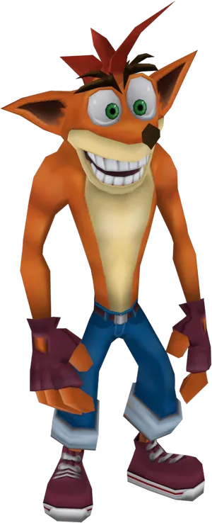 Crash Bandicoot Character Render PNG image