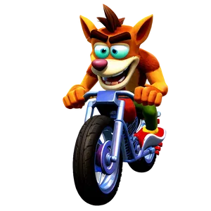 Crash Bandicoot On Motorcycle Png 05212024 PNG image