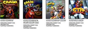 Crash Bandicoot Series Covers PNG image