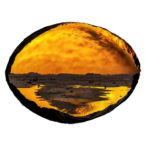 Crater Reflecting Sun Sunset PNG 64